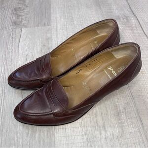 Elegant Brown Leather Heels by